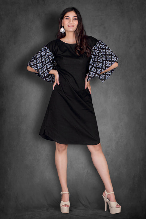 BLACK RUFFLE DRESS
